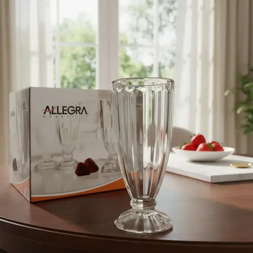 Set De Copas Y Cucharas De Helado Allegra Altus Transparente, Pack De 6