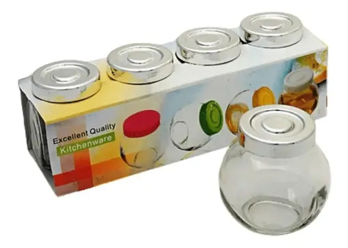 Set 4 Especieros Frascos Cocina Condimentos Color Transparente