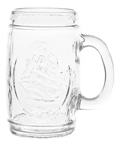 4 Vasos Cerveceros / Shoperos 480ml Vikingos Color Transparente