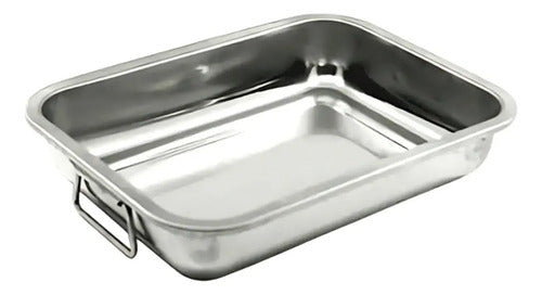 Bandeja Asadera Budinera Acero Inox. Profunda 60x40 Despacho Plateado