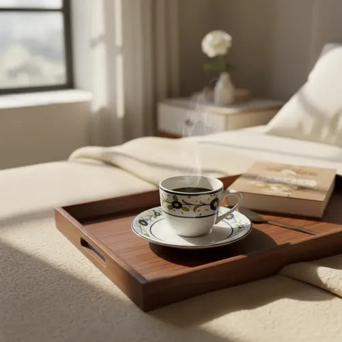 Juego De Tazas De Cafe Hallen Blanco Con Flores Fiosole