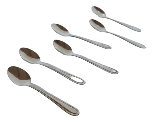 Pack 6 Cucharas De Té Postres Cocina Acero Inoxidable Jenny Gris
