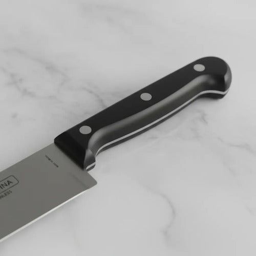 Cuchillo Cocina Medio Golpe 20 Cms Tramontina Negro