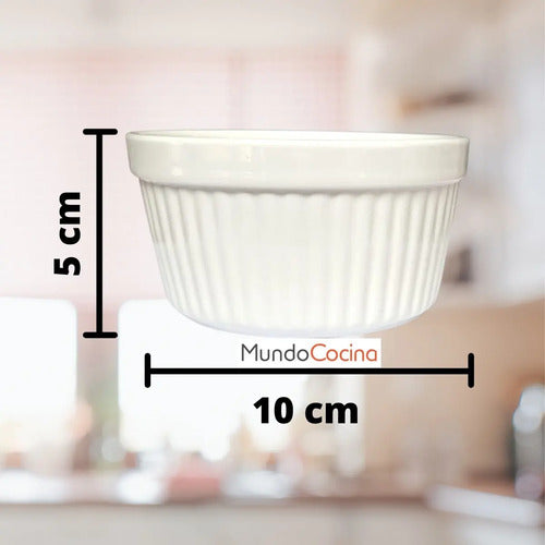 Pack 12 Ramekin Pocillo Blanco Apto Para Horno 270ml Blanco Elegante