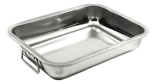 Bandeja Asadera Budinera Acero Inoxidable Profunda 30x40 Plateado