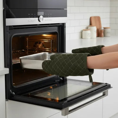 Pack Guantes + Budinera Para Panadería, Cocina Y Hornos Verde