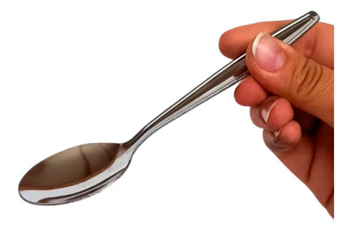 Pack 6 Cucharas De Té Postres Cocina Acero Inoxidable Hawai Gris