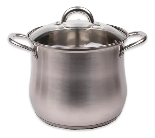 Olla Acero Inoxidable 22 Cm Con Tapa Vidrio Doral Kassel Acero