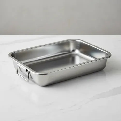 Bandeja Asadera Budinera Acero Inoxidable Profunda 30x40 Plateado