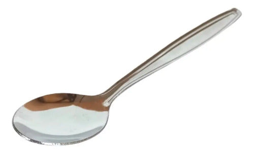 Pack 12 Cucharas De Té Postres Cocina Acero Inoxidable Hawai Gris