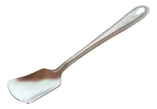 Pack 6 Cuchara Acero Inoxidable Cuadrada Postre Helado Gris