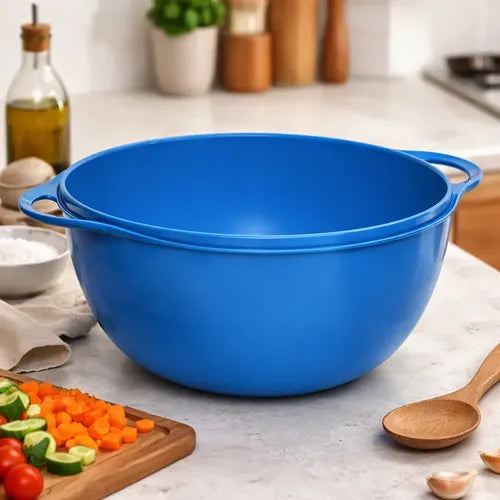 Bowl Plástico Con Asas Multiuso Azul