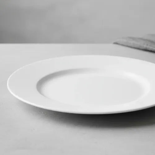 Pack 6 Platos Bajos + 6 Pan Toledo Restaurant  Blanco