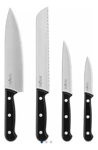 Set Cuchillo De Cocina 4 Piezas Negro