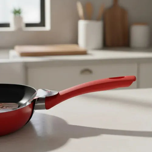 Plancha Grill Sartén 28cm Aluminio Con Antiadherente Rojo
