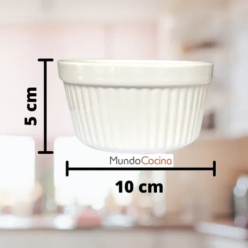 Pack 6 Ramekin Blanco Apto Para Horno Blanco Elegante