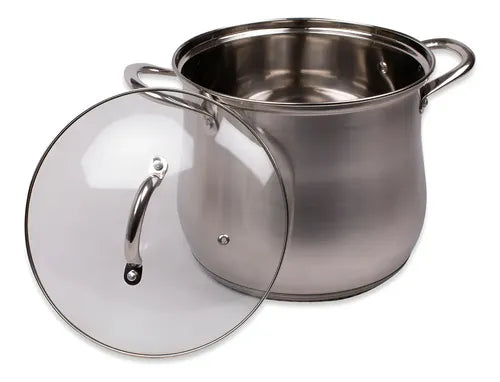 Olla Acero Inoxidable 22 Cm Con Tapa Vidrio Doral Kassel Acero