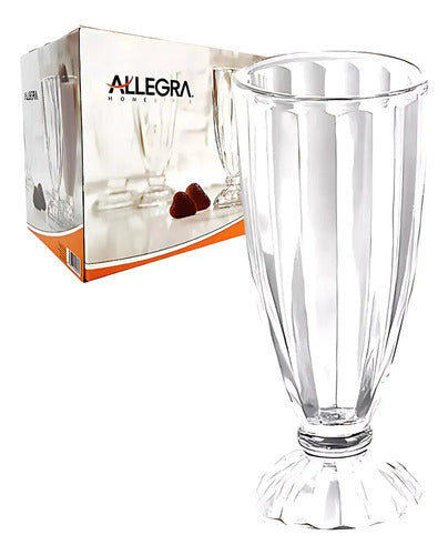 Set De Copas Y Cucharas De Helado Allegra Altus Transparente, Pack De 6