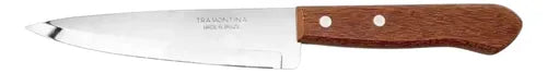 Pack 2 Cuchillos Cocineros 5 Y 7  Tramontina Mango Madera Marrón