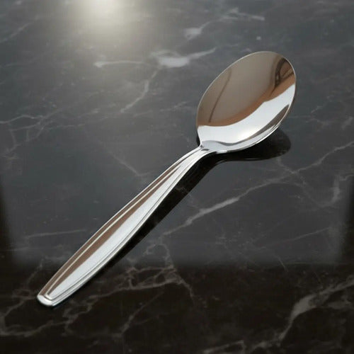 Pack 6 Cucharas De Té Postres Cocina Acero Inoxidable Hawai Gris