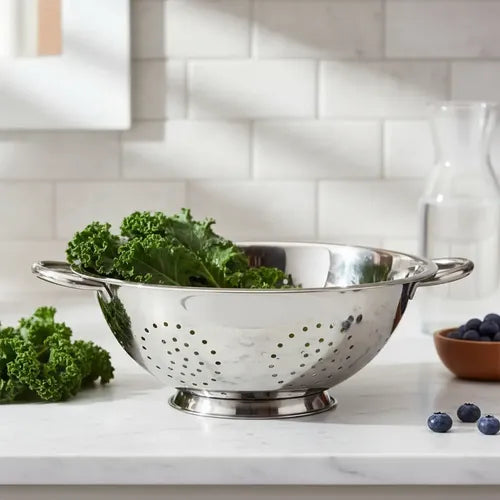 Colador Escurridor Acero Inoxidable 28 Cm Pastas Verduras Acero Inoxidable