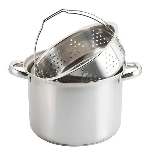 Olla Cuece Pastas Y Verduras 24cm Dussel Isel Gris