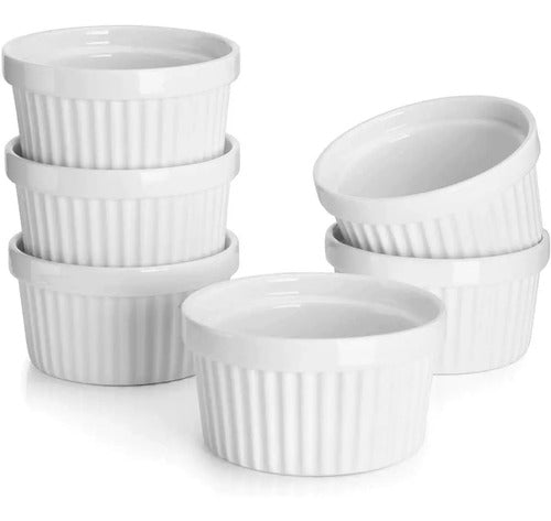 Pack 4 Ramekin Blanco Pocillo Para Horno Blanco