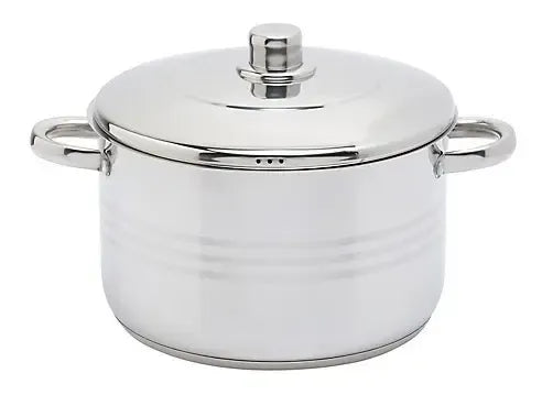 Olla  Acero Inoxidable Alta 24cm Marca Dc 5 Litros Gris