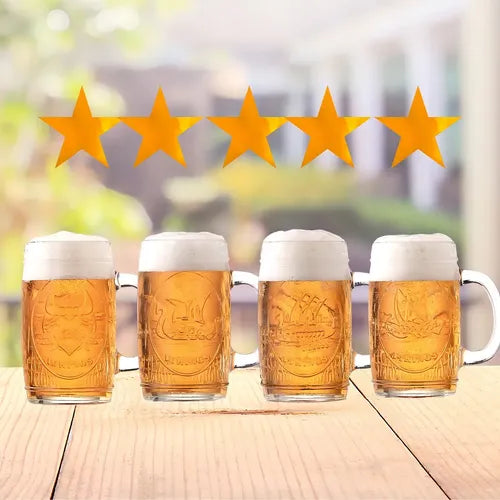 4 Vasos Cerveceros / Shoperos 480ml Vikingos Color Transparente