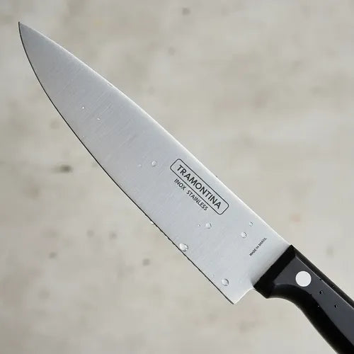 Cuchillo Cocina Medio Golpe 20 Cms Tramontina Negro