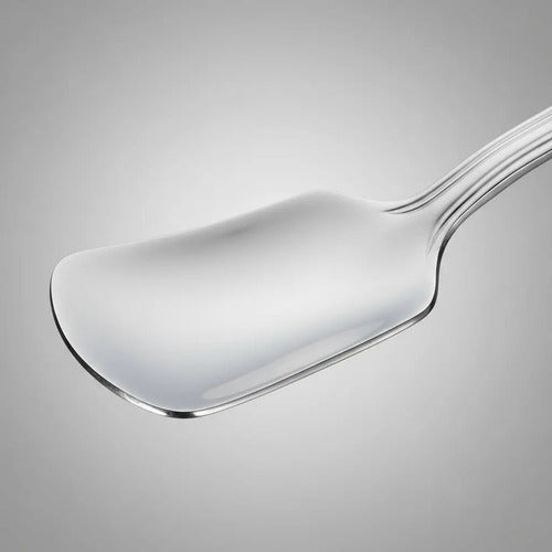 Pack 6 Cuchara Acero Inoxidable Cuadrada Postre Helado Gris
