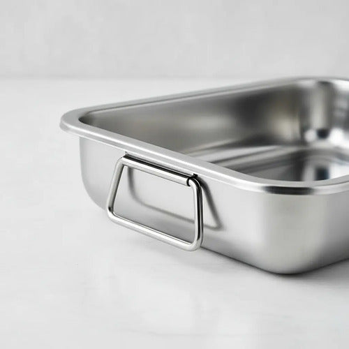 Bandeja Asadera Budinera Acero Inox. Profunda 60x40 Despacho Plateado