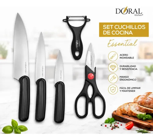 Set Cuchillos 5 Piezas Negro