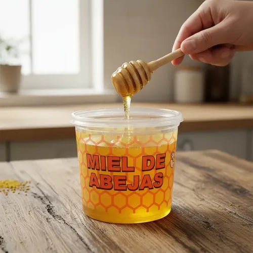 Pack 50 Envases Desechables Para Miel 1 Kilo Con Tapa