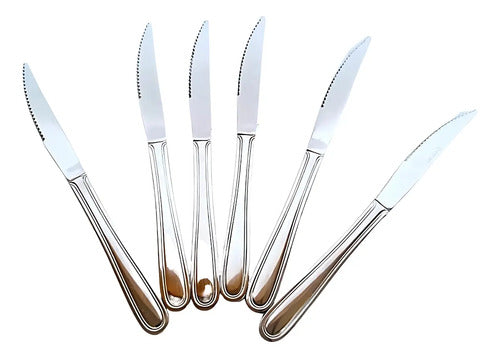 Pack 12 Tenedores + 12 Cuchillos De Mesa Acero Inoxidable Plateado