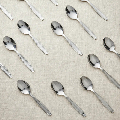 Pack 6 Cucharas De Té Postres Cocina Acero Inoxidable Hawai Gris