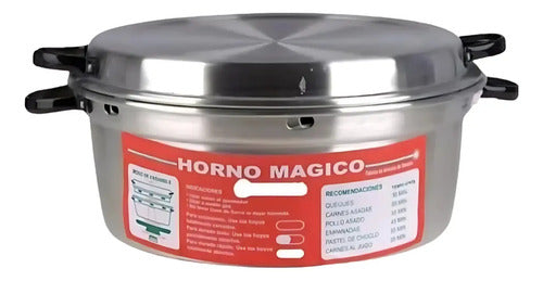 Horno Mágico 28cm, Bowl De Acero Inox. 26cm Y Batidor 30cm  Gris