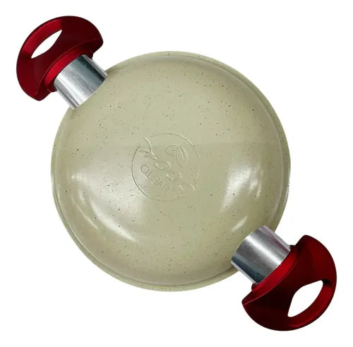 Paila Ceramica Huevo Antiadherente 16 Cm Con Asas Silicona Rojo