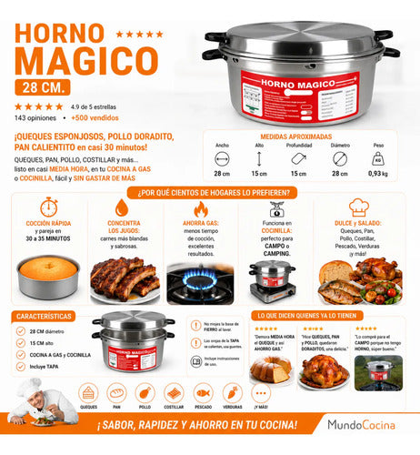 Horno Magico 28 Cm Gris