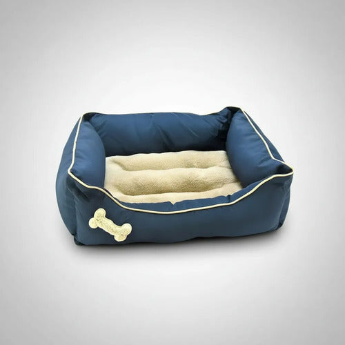 Cama Para Mascota Acolchada Azul Oscuro