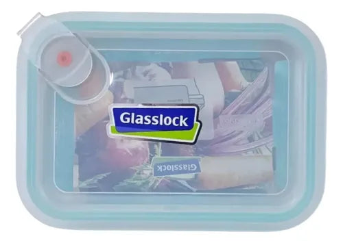 Taper Hermético Vidrio Rectangular Comida 400ml Transparente