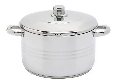 Olla  Acero Inoxidable Alta 20 Cm Marca Dc 3 Litros Gris