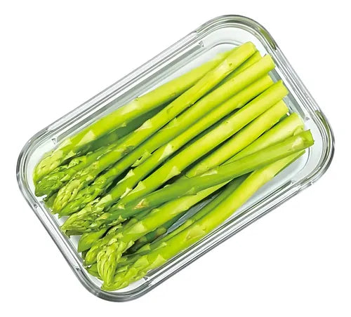 Taper Hermético Vidrio Rectangular Comida 400ml Transparente