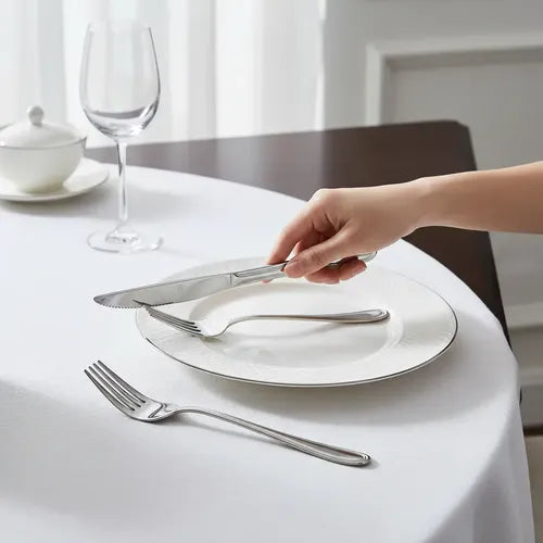 Pack 12 Tenedores + 12 Cuchillos De Mesa Acero Inoxidable Plateado