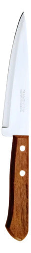 Cuchillo Cocinero Tramontina 14 Cm Mango Madera Marron Marrón