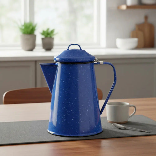 Tetera Cafetera Enlozada Condor Azul 0.8 Lts Azul