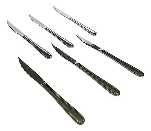 Pack 6 Cuchillo Acero Inoxidable Mesa Krons Gris
