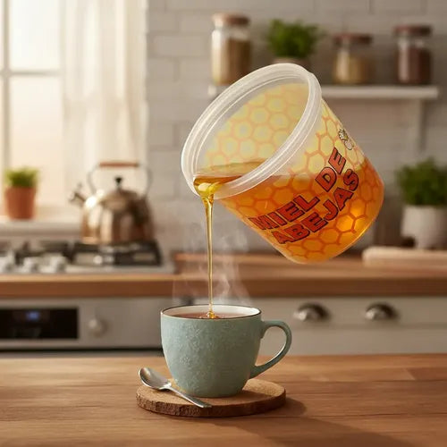 100 Envases Desechables Para Miel 1 Kilo Con Tapa + Envío