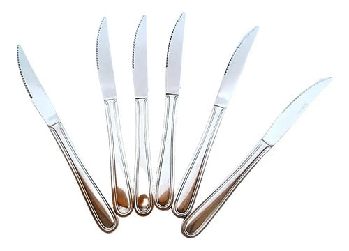 Pack 18 Tenedores + 18 Cuchillos De Mesa Acero Inoxidable Plateado