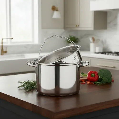 Olla Cuece Pastas Y Verduras 24cm Dussel Isel Gris